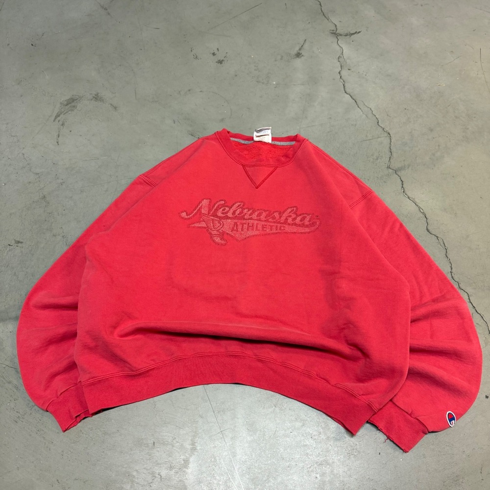 Vintage y2k‎ Nebraska Athletics Faded Crewneck Sweatshirt